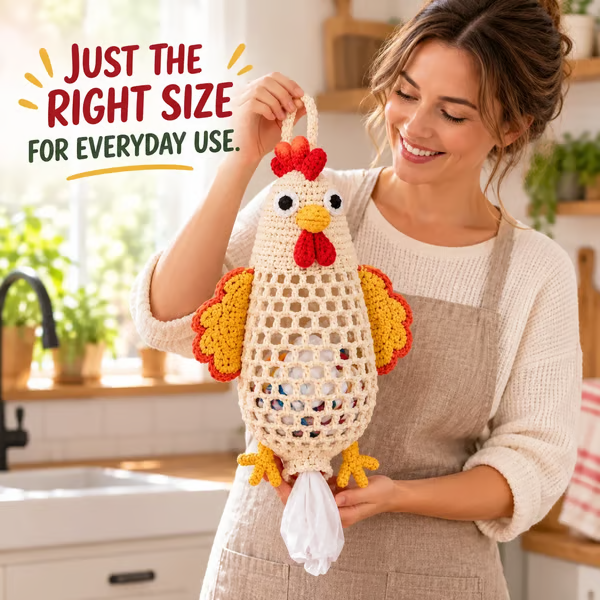 🧶Crochet Animal Bag Holder DIY Kit – Cute & Functional Hanging Storage Craft Kit