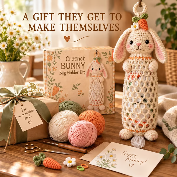 🧶Crochet Animal Bag Holder DIY Kit – Cute & Functional Hanging Storage Craft Kit
