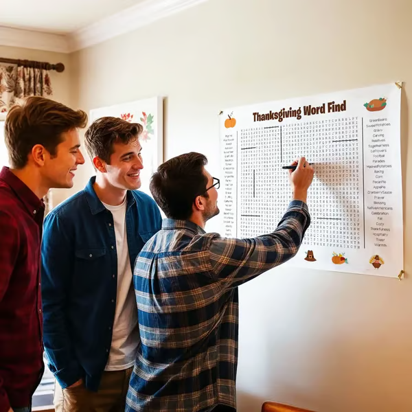 🎉 Jumbo Thanksgiving Word Search Poster – Giant 36"x24" Wall Game! 🎉