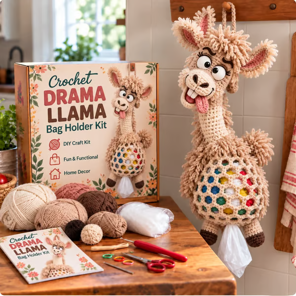 🧶Crochet Animal Bag Holder DIY Kit – Cute & Functional Hanging Storage Craft Kit