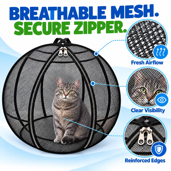 🐱 Pop-Up Cat Outdoor Playpen — Let Your Cat Explore Freely But Safely | Portable Mesh Haven for Backyard & Travel | 🚚 Buy 2 Free Shipping