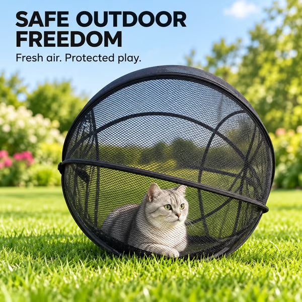 🐱 Pop-Up Cat Outdoor Playpen — Let Your Cat Explore Freely But Safely | Portable Mesh Haven for Backyard & Travel | 🚚 Buy 2 Free Shipping