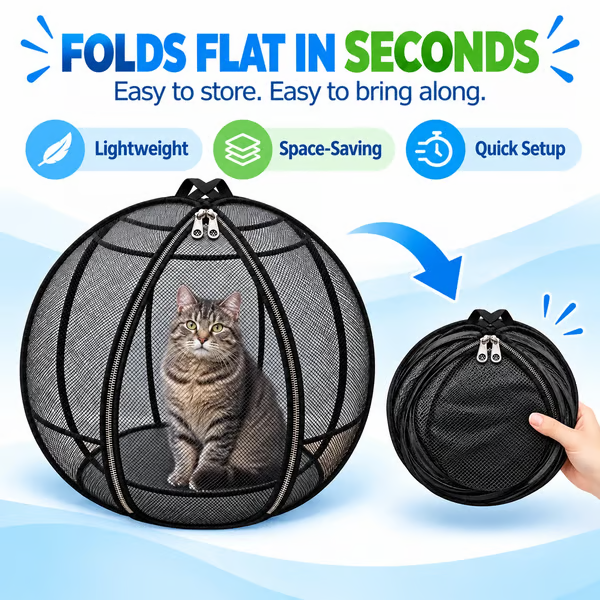 🐱 Pop-Up Cat Outdoor Playpen — Let Your Cat Explore Freely But Safely | Portable Mesh Haven for Backyard & Travel | 🚚 Buy 2 Free Shipping