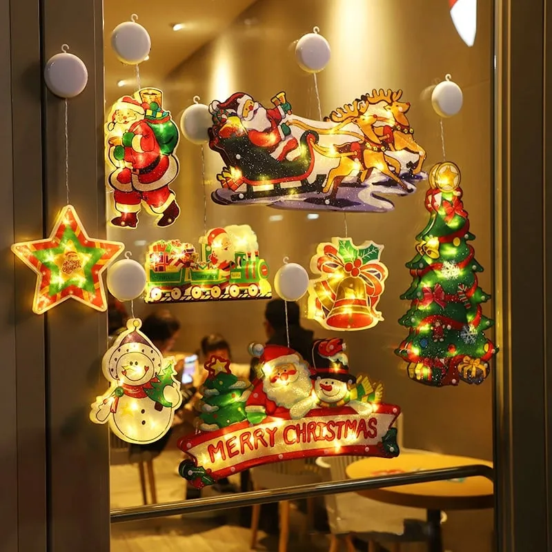 🎄🎅Christmas Presale - Get Surprise Offer-Christmas Window Hanging Lights-Festivesl