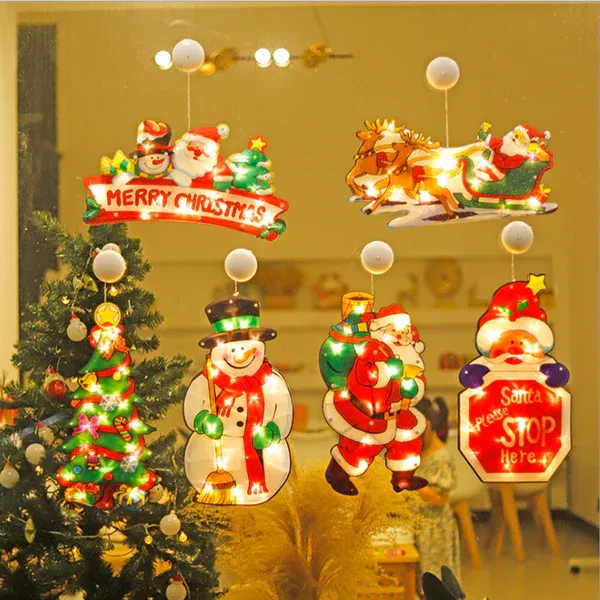 🎄🎅Christmas Presale - Get Surprise Offer-Christmas Window Hanging Lights-Festivesl