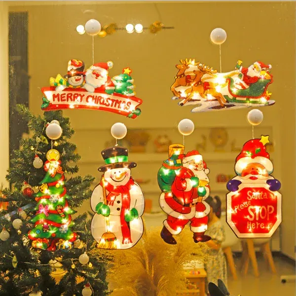 🎄🎅Christmas Presale - Get Surprise Offer-Christmas Window Hanging Lights-Festivesl
