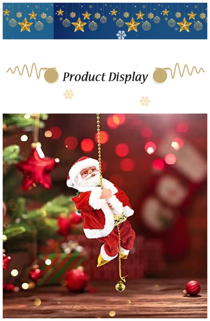 (🔥2023 BEST GIFT TO FAMILY🔥)Electric Chimney Climbing Santa Claus Musical Toys-Festivesl