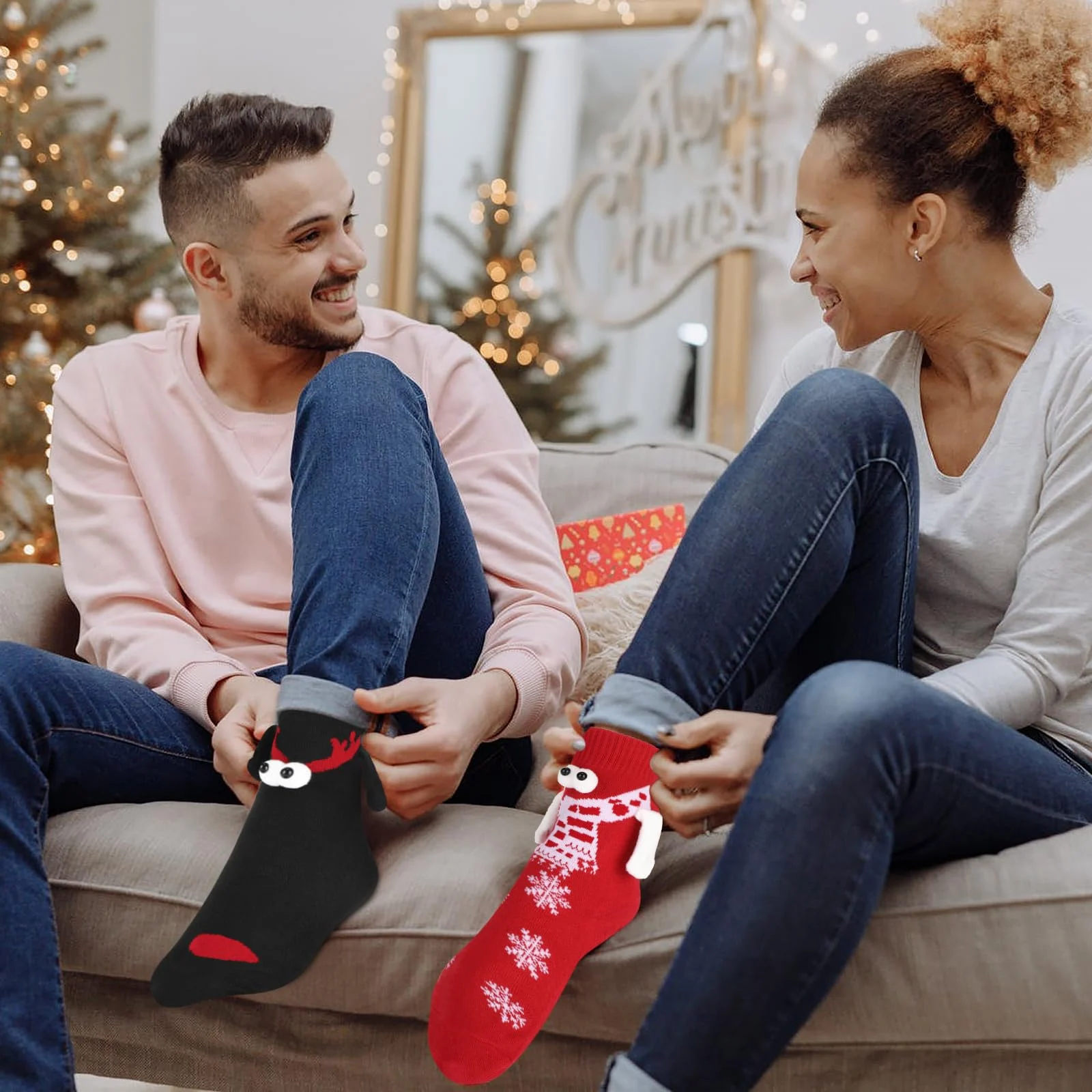 🎄Christmas sale - Buy 1 Get 1 Free(Add 2 pcs to the cart) - MAGNETIC SOCKS WINTER EDITION-Festivesl