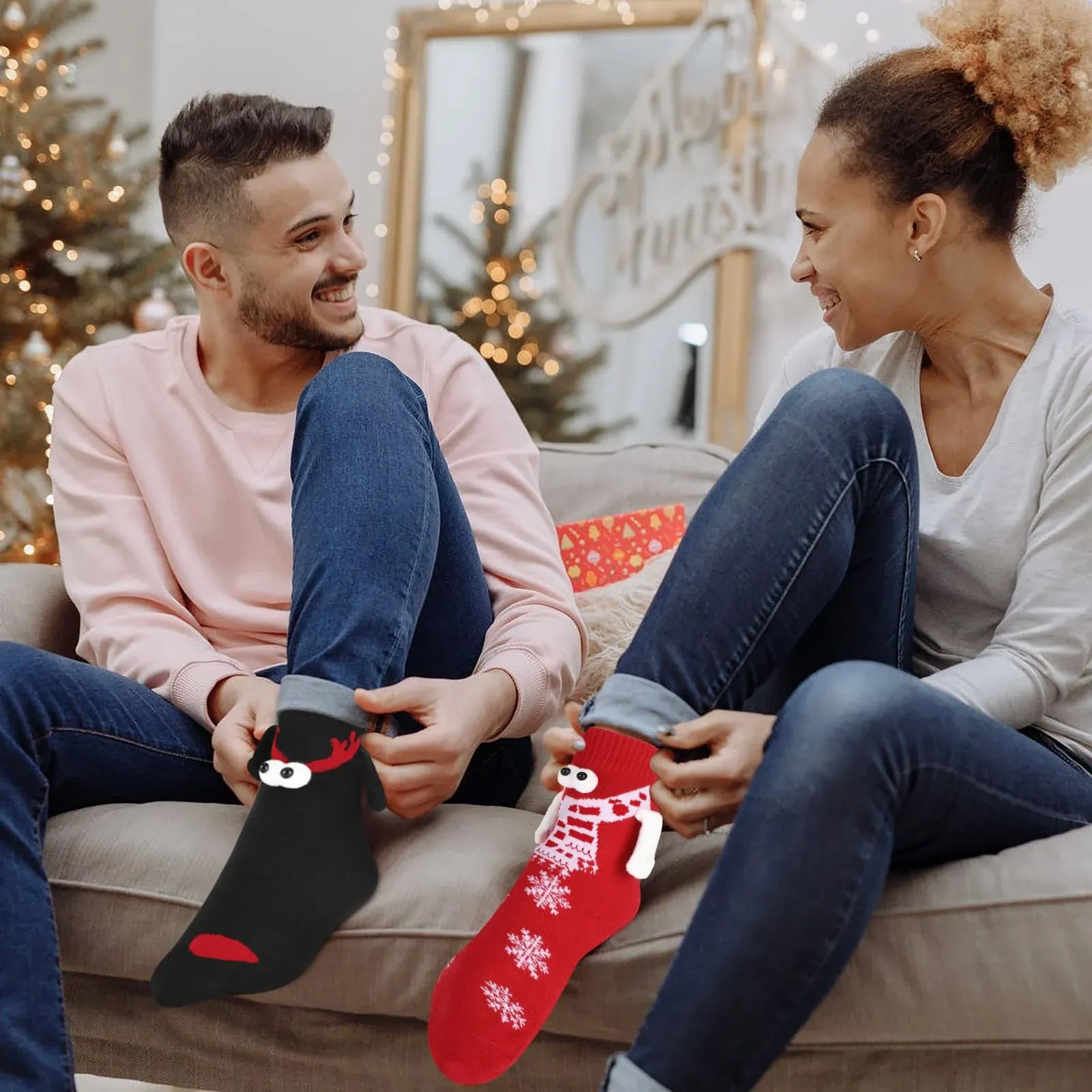 🎄Christmas sale - Buy 1 Get 1 Free(Add 2 pcs to the cart) - MAGNETIC SOCKS WINTER EDITION-Festivesl