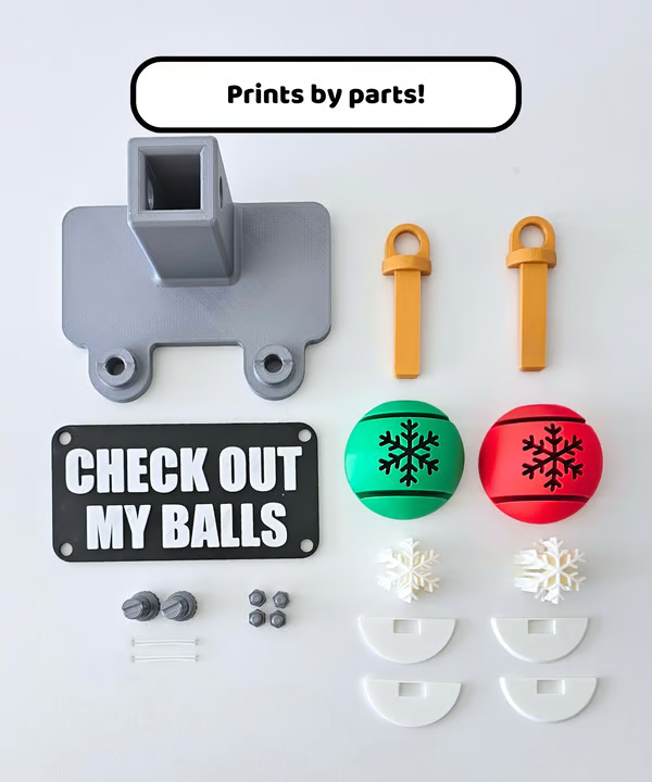 🔥Last Day 49% OFF - 🎄🚗Funny “Check Out My Balls” Christmas Hitch Cover Set