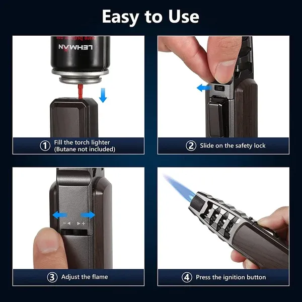 🎁Christmas Pre-Sale 49% OFF-🔥Windproof Straight Torch Blue Flame Lighter-Festivesl