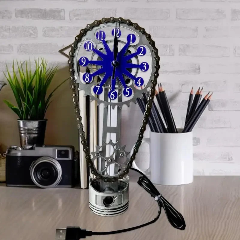 🎄CHRISTMAS BIG SALE - SMALL BLOCK TIMING CHAIN CLOCK, MOTORIZED, ROTATING-Festivesl