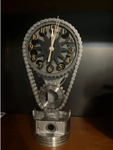 🎄CHRISTMAS BIG SALE - SMALL BLOCK TIMING CHAIN CLOCK, MOTORIZED, ROTATING-Festivesl