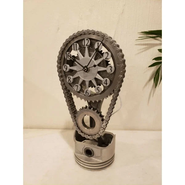 🎄CHRISTMAS BIG SALE - SMALL BLOCK TIMING CHAIN CLOCK, MOTORIZED, ROTATING-Festivesl