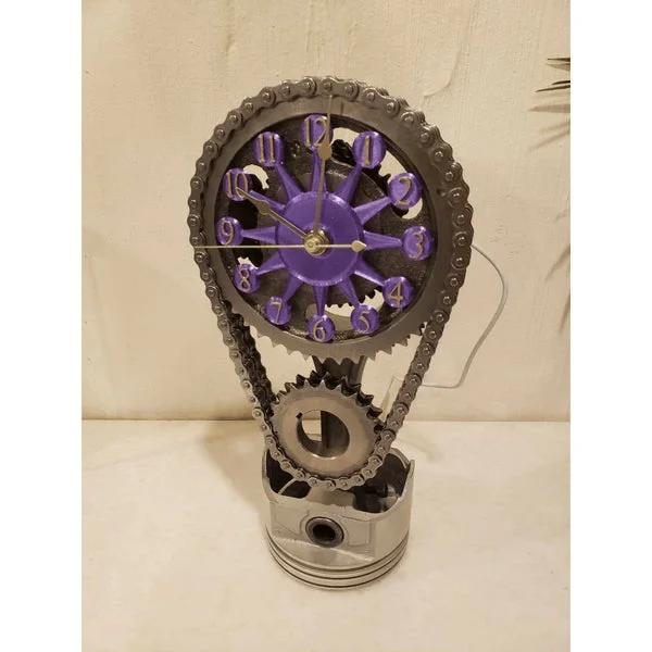 🎄CHRISTMAS BIG SALE - SMALL BLOCK TIMING CHAIN CLOCK, MOTORIZED, ROTATING-Festivesl