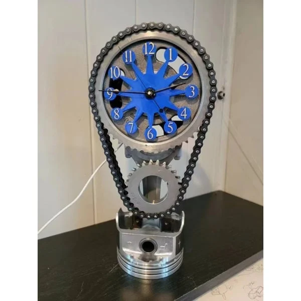 🎄CHRISTMAS BIG SALE - SMALL BLOCK TIMING CHAIN CLOCK, MOTORIZED, ROTATING-Festivesl