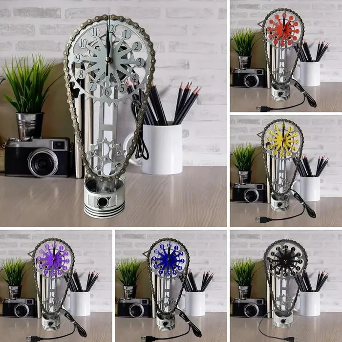 🎄CHRISTMAS BIG SALE - SMALL BLOCK TIMING CHAIN CLOCK, MOTORIZED, ROTATING-Festivesl