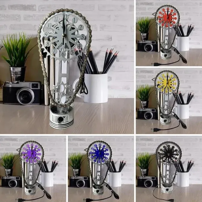 🎄CHRISTMAS BIG SALE - SMALL BLOCK TIMING CHAIN CLOCK, MOTORIZED, ROTATING-Festivesl