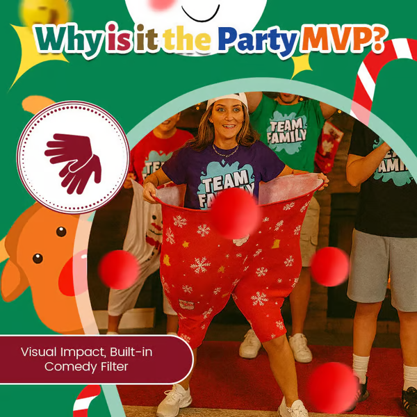 🎅🎉 Giant Catcher’s Party Trousers – Hilarious Holiday Fun for All Ages