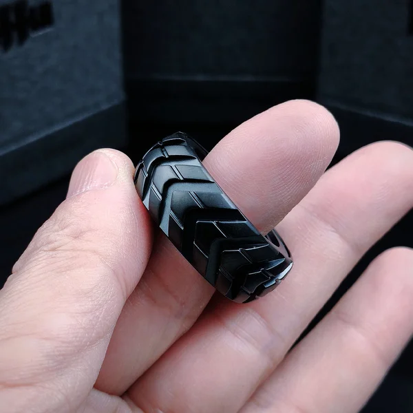 Dual Function Stainless Steel Motorcycle Tire Fidget Ring-Festivesl