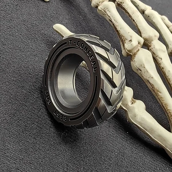 Dual Function Stainless Steel Motorcycle Tire Fidget Ring-Festivesl