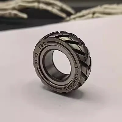 Dual Function Stainless Steel Motorcycle Tire Fidget Ring-Festivesl