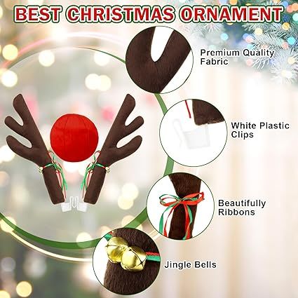 🎄Early Christmas Hot Sale 49% OFF🎁Premium Reindeer Car Kit Antlers-Festivesl