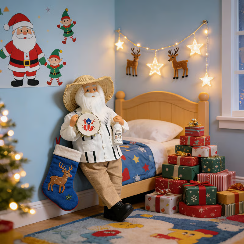 🔥LAST DAY 50% OFF - 🎅Puerto Rican Santa Claus – Coquito & Tambor Holiday Decor🎶