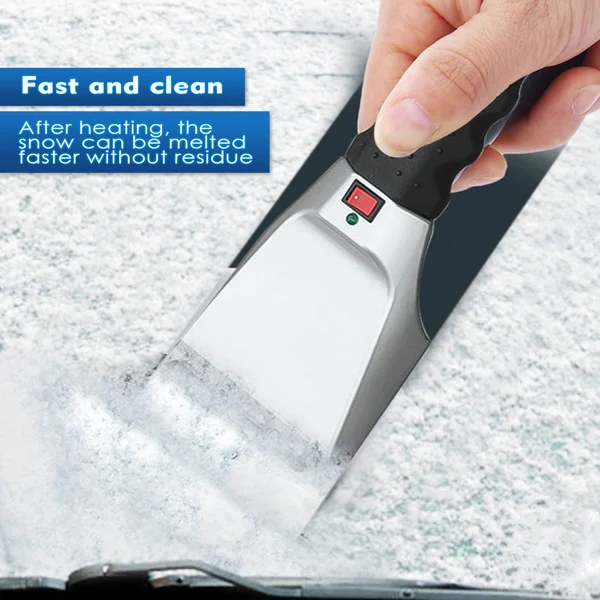Heated Snow Ice Scraper for Car 12V Plug into Cigarette Lighter-Festivesl