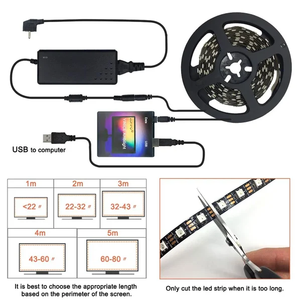 🔥Limited Time 49% Off! 🎁TV PC Dream Screen USB LED Strip-Festivesl