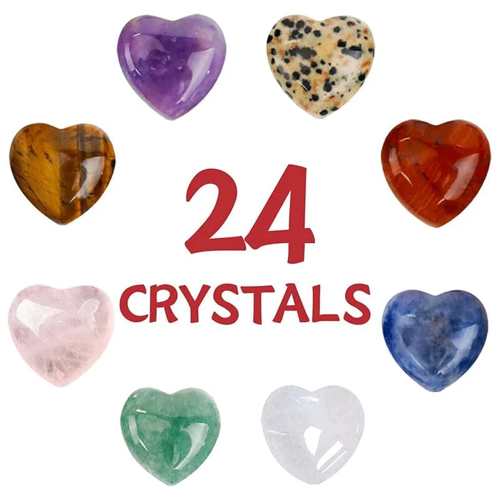 24 Pack Valentines Cards with Heart-Shape Crystals-Festivesl