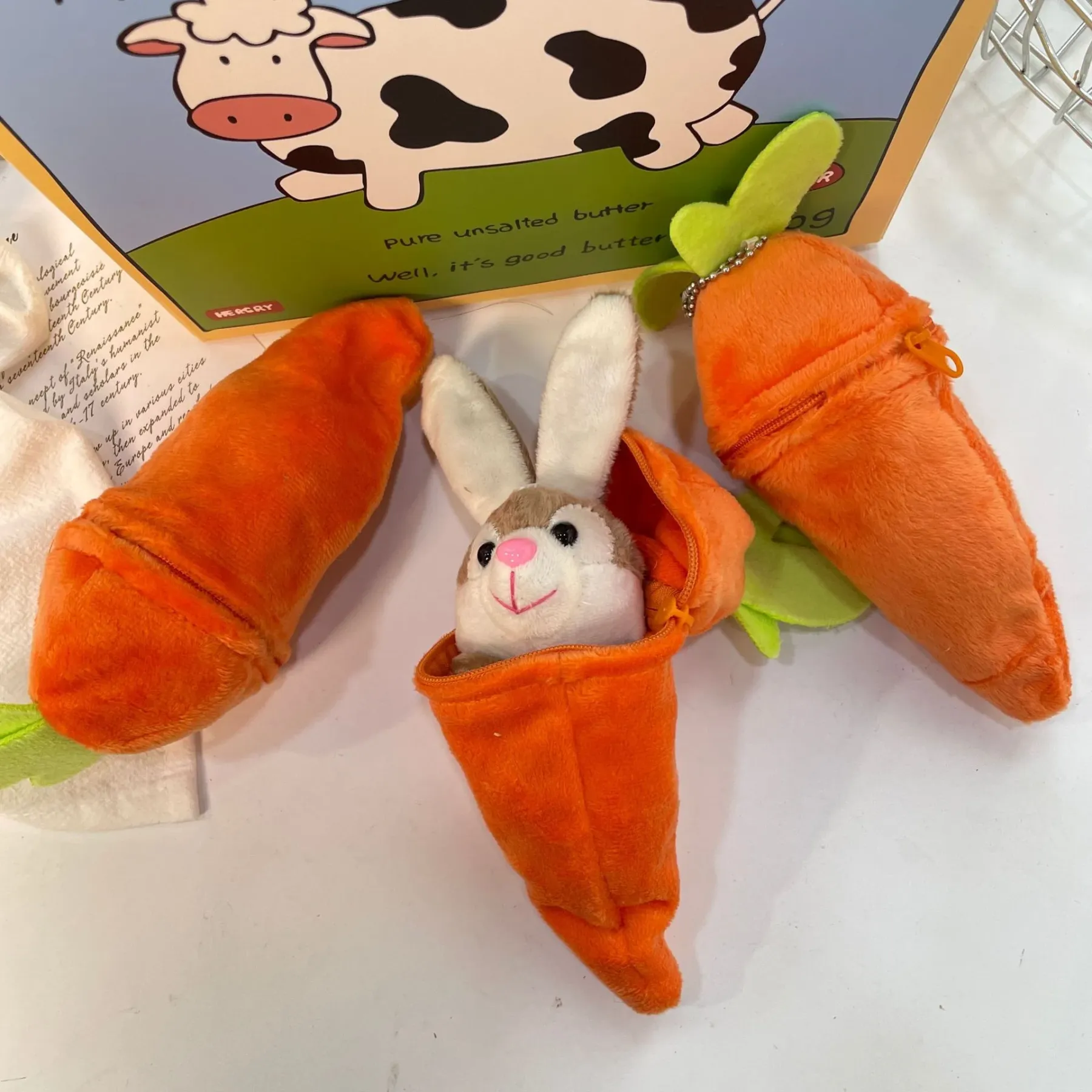 🐰Soft Plush Rabbit-Carrot Easter Decoration-- Bag Pendant, Key Pendant🥕-Festivesl