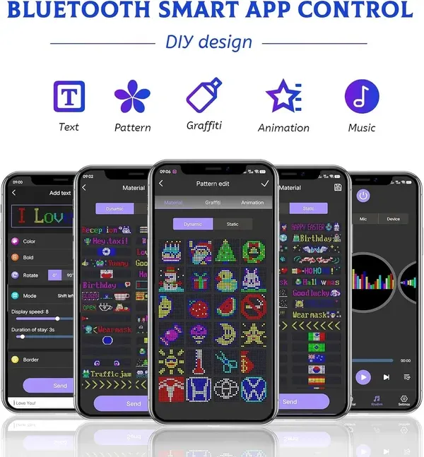 Ultra-thin flexible Bluetooth LED screen-Festivesl