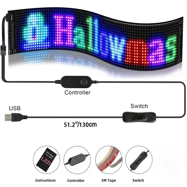 Ultra-thin flexible Bluetooth LED screen-Festivesl
