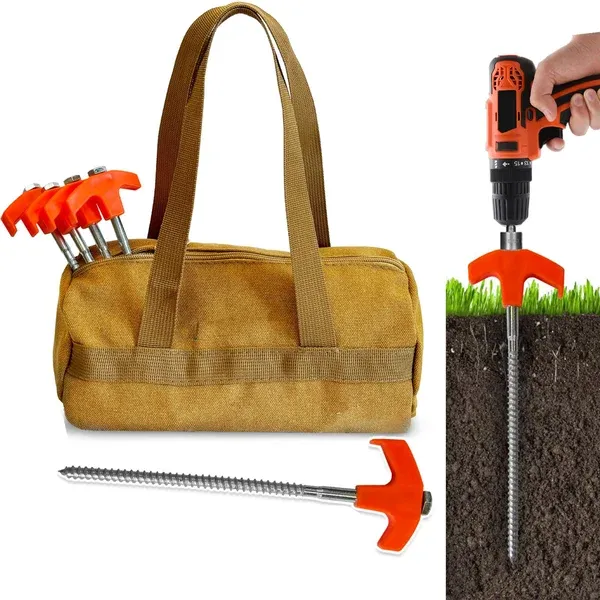 8" Screw in Tent Stakes - Ground Anchors Screw in-Festivesl