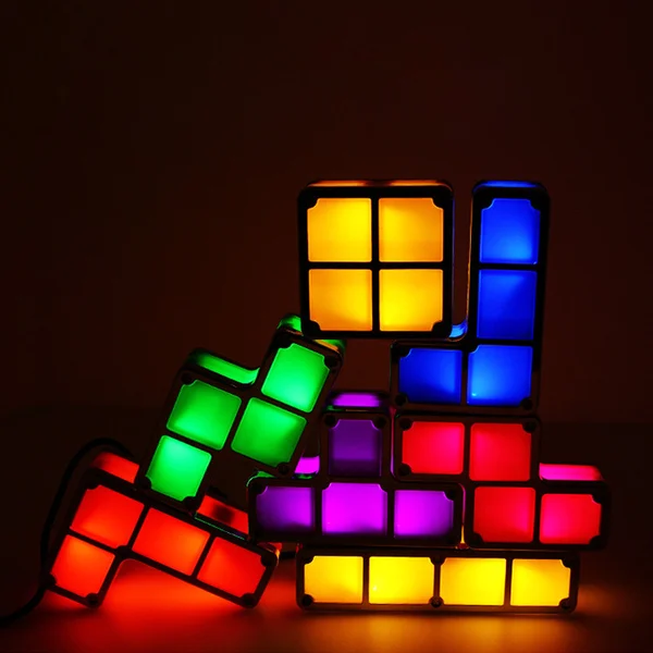 Creative Tetris Lamp Building Blocks USB Charging Night Light-Festivesl
