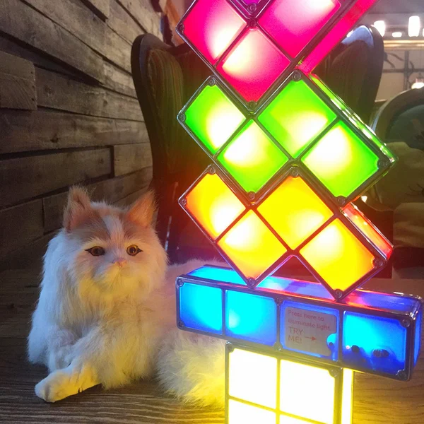 Creative Tetris Lamp Building Blocks USB Charging Night Light-Festivesl