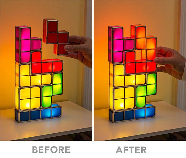 Creative Tetris Lamp Building Blocks USB Charging Night Light-Festivesl