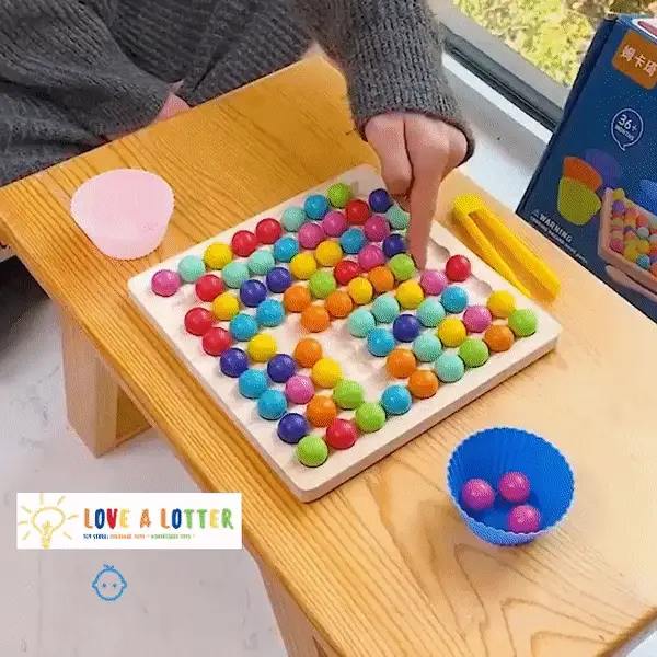 wooden board bead game lovealotter montessori educational board game candy crush game Kids' toy Learning tool Brain development Skill building Lovealotter Children's game Bead maze Montessori toy Fine motor skills Hand eye coordination Child development Playtime fun Cognitive development Kids educational games Early learning toy