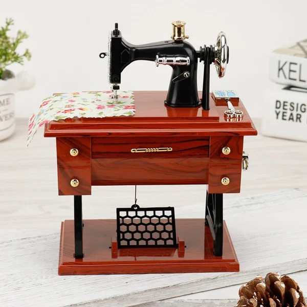 🦋Wood Mini Sewing Machine Music Box-Festivesl