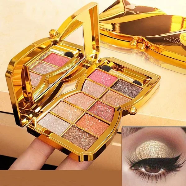 (BUY 2 SAVE 15%)✨10 Colors Sparkle Shimmer Eyeshadow Palette-Festivesl