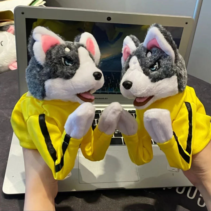 Kung Fu Animal toy Husky Gloves Doll Children's Game Plush Toys-Festivesl
