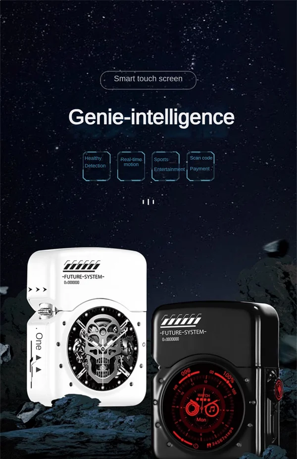 Lighter Genuine Intelligent Creative Touch Screen Intelligent Windproof Kerosene Lighter-Festivesl