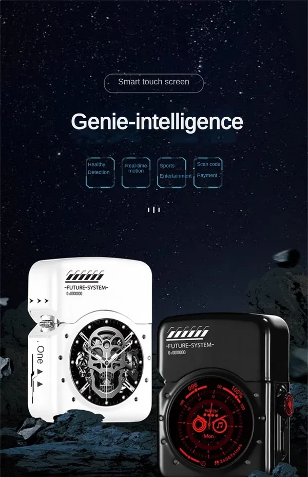 Lighter Genuine Intelligent Creative Touch Screen Intelligent Windproof Kerosene Lighter-Festivesl