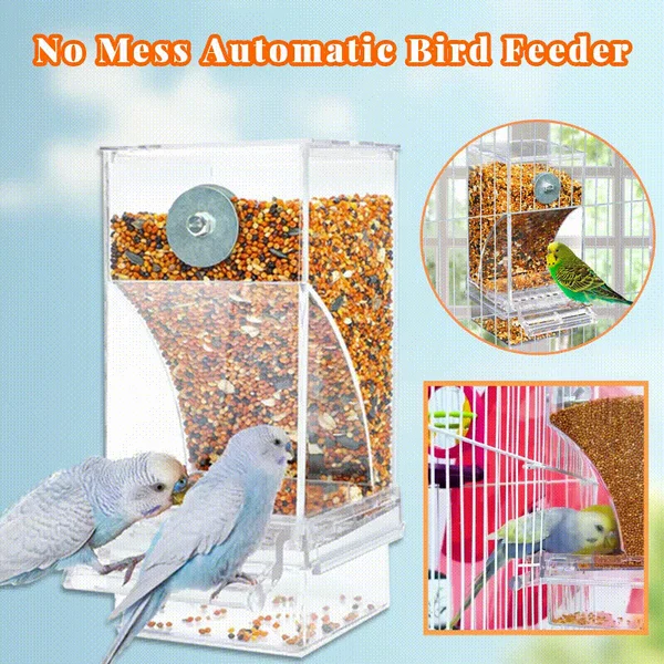 🐦🐦Mess Bird Cage Feeder Automatic Parrot Seed Feeders🐦-Festivesl
