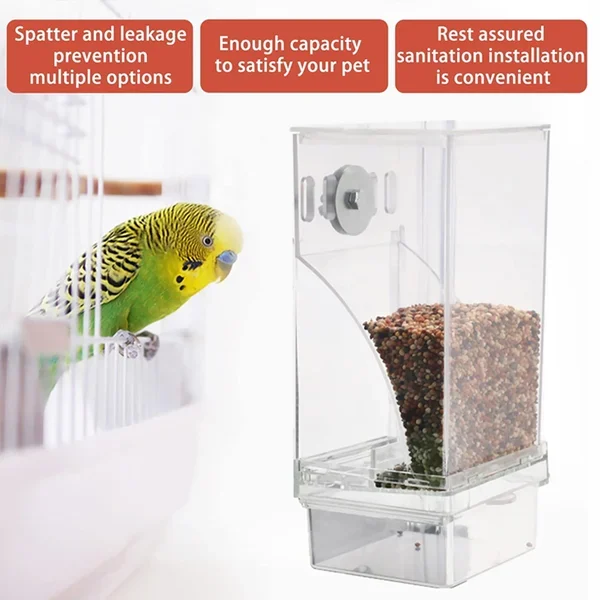 🐦🐦Mess Bird Cage Feeder Automatic Parrot Seed Feeders🐦-Festivesl