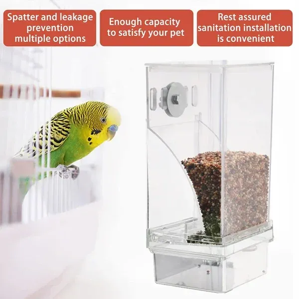 🐦🐦Mess Bird Cage Feeder Automatic Parrot Seed Feeders🐦-Festivesl