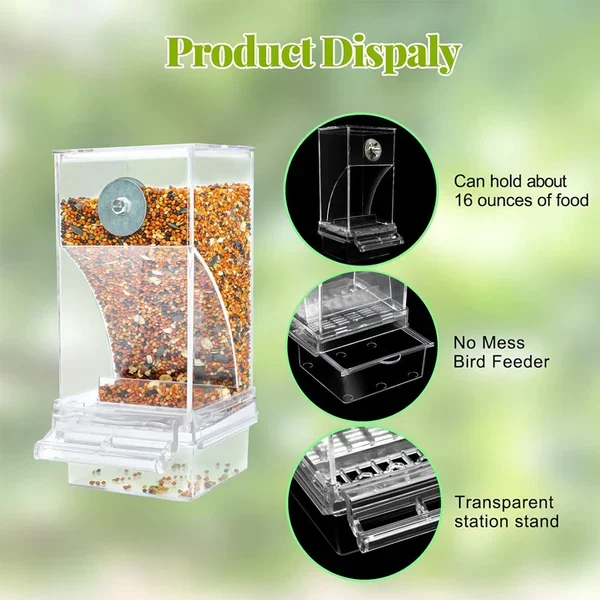 🐦🐦Mess Bird Cage Feeder Automatic Parrot Seed Feeders🐦-Festivesl