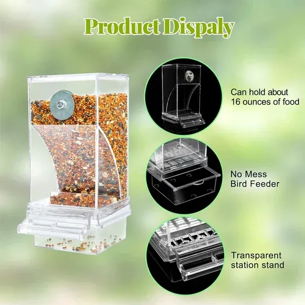 🐦🐦Mess Bird Cage Feeder Automatic Parrot Seed Feeders🐦-Festivesl