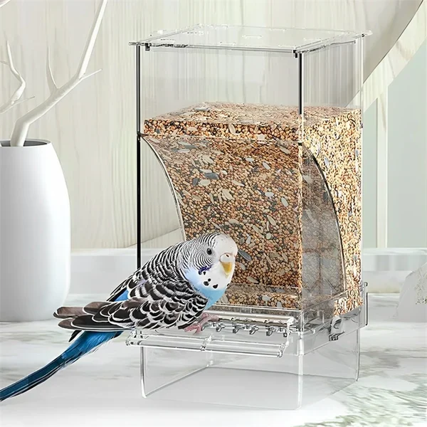 🐦🐦Mess Bird Cage Feeder Automatic Parrot Seed Feeders🐦-Festivesl